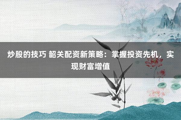 炒股的技巧 韶关配资新策略：掌握投资先机，实现财富增值