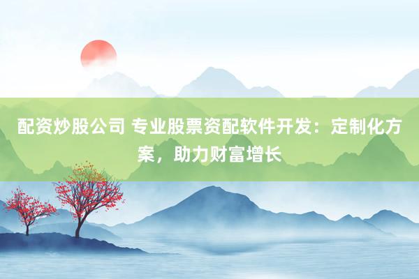 配资炒股公司 专业股票资配软件开发：定制化方案，助力财富增长