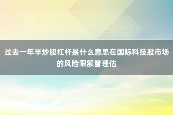 过去一年半炒股杠杆是什么意思在国际科技股市场的风险限额管理估