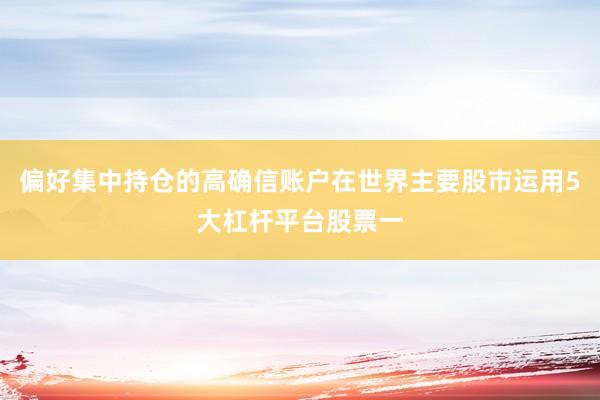偏好集中持仓的高确信账户在世界主要股市运用5大杠杆平台股票一