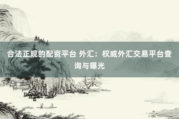 合法正规的配资平台 外汇：权威外汇交易平台查询与曝光